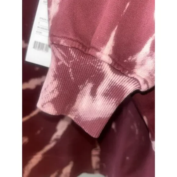 100% Cotton Wildberry Tie-dyed Cropped Cowl Neck Sweatshirt - Picture 9 of 9